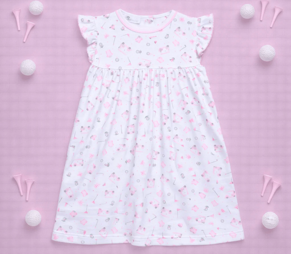 Little Golfer Print Dress - Pink from Anderson Parker
