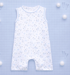 Little Golfer Print Short Playsuit - Light Blue from Anderson Parker