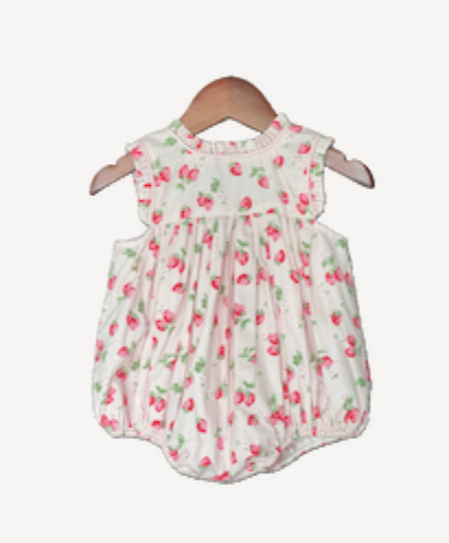 Lola Strawberry Sleeveless Ruffle Bubble from Anderson Parker