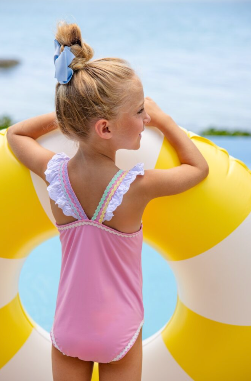 Long Bay Bathing Suit - Hamptons Hot Pink/Worth Ave White/Multicolor from Anderson Parker