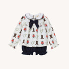 Long Sleeve Banks Bow Bloomer Set - Happy Hunting/Worth Ave White/Nantucket Navy from Anderson Parker