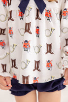 Long Sleeve Banks Bow Bloomer Set - Happy Hunting/Worth Ave White/Nantucket Navy from Anderson Parker