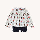 Long Sleeve Banks Bow Bloomer Set - Happy Hunting/Worth Ave White/Nantucket Navy from Anderson Parker