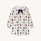 Long Sleeve Banks Bow Dress - Pima - Happy Hunting/Worth Ave White/Nantucket Navy from Anderson Parker