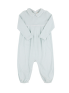 Long Sleeve Bradford Romper - Old Greenwich Green Stripe/Worth Ave White from Anderson Parker