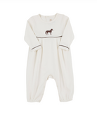 Long Sleeve Bradford Romper - Palmetto Pearl/Gray Bay Brown/Horse from Anderson Parker