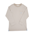 Long Sleeve Carter Crewneck - Keeneland Khaki Stripe/Barrington Blue from Anderson Parker