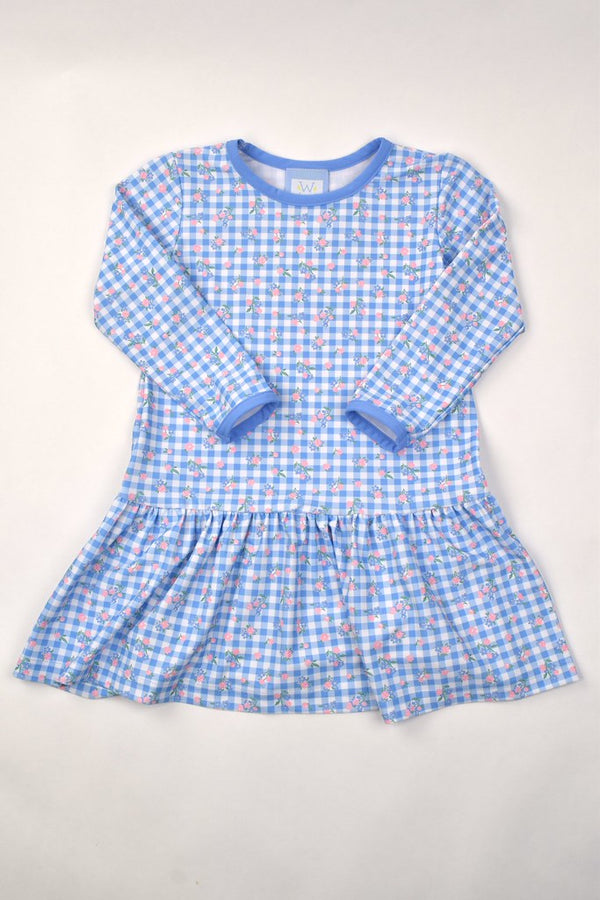 Long Sleeve Dress - Checks & Flowers from Anderson Parker