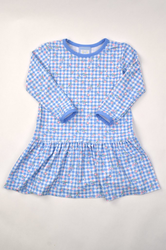 Long Sleeve Dress - Checks & Flowers from Anderson Parker
