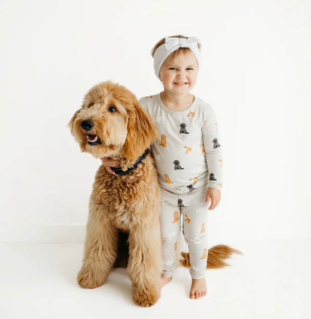 Long Sleeve Pajamas in Fluffy Dog from Anderson Parker