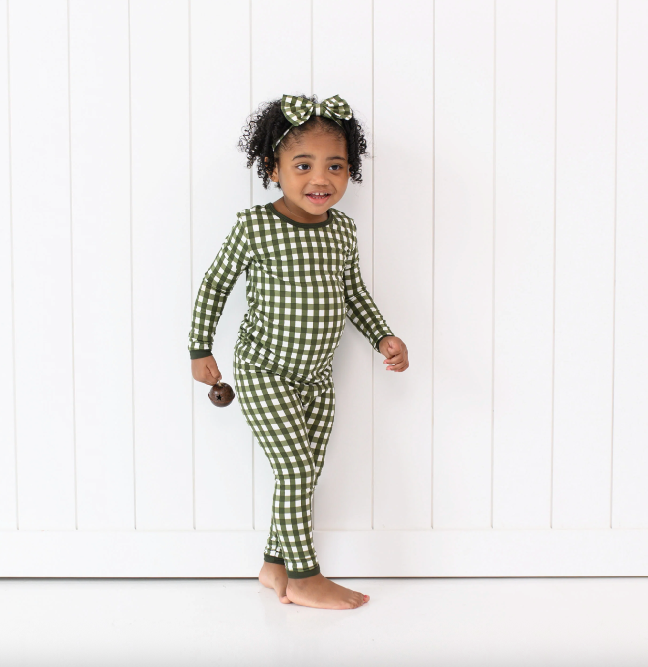 Long Sleeve Pajamas in Gingham Fir from Anderson Parker