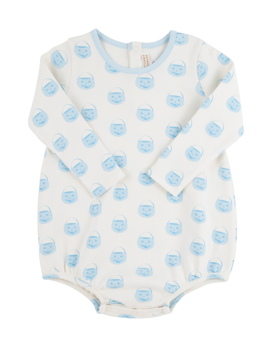 Long Sleeve Patton Play Bubble - Vintage-Prep Pumpkin Pails (Buckhead Blue)/Buckhead Blue from Anderson Parker