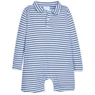 Long Sleeve Peter Pan Polo Romper - Winslow Stripe from Anderson Parker