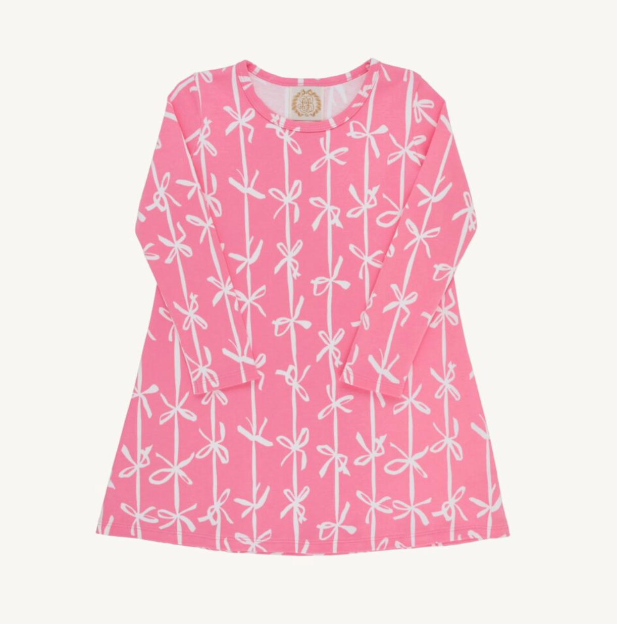 Long Sleeve Polly Play Dress - Braselton Bows (Romany Rose) from Anderson Parker