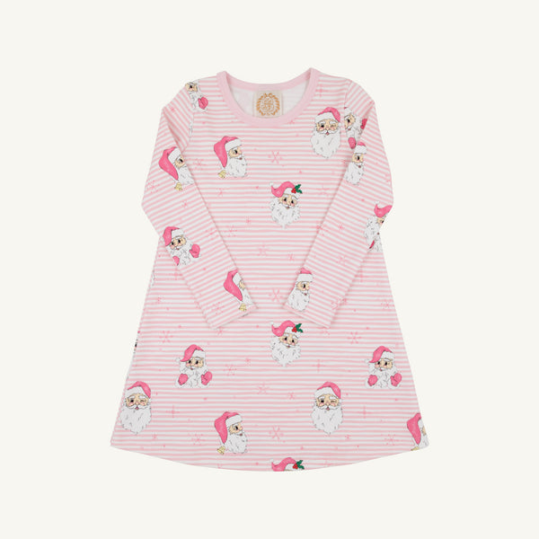 Long Sleeve Polly Play Dress - Heavy Weight - Dear Santa (Palm Beach Pink Stripe)/Palm Beach Pink from Anderson Parker