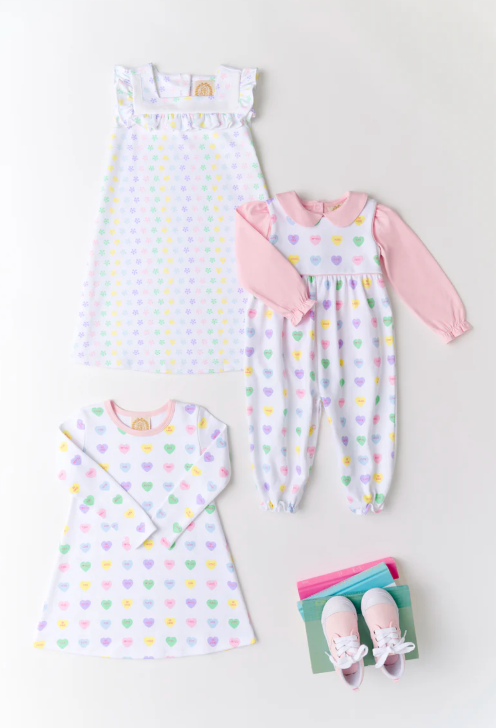 Long Sleeve Polly Play Dress - We Heart You/Palm Beach Pink from Anderson Parker