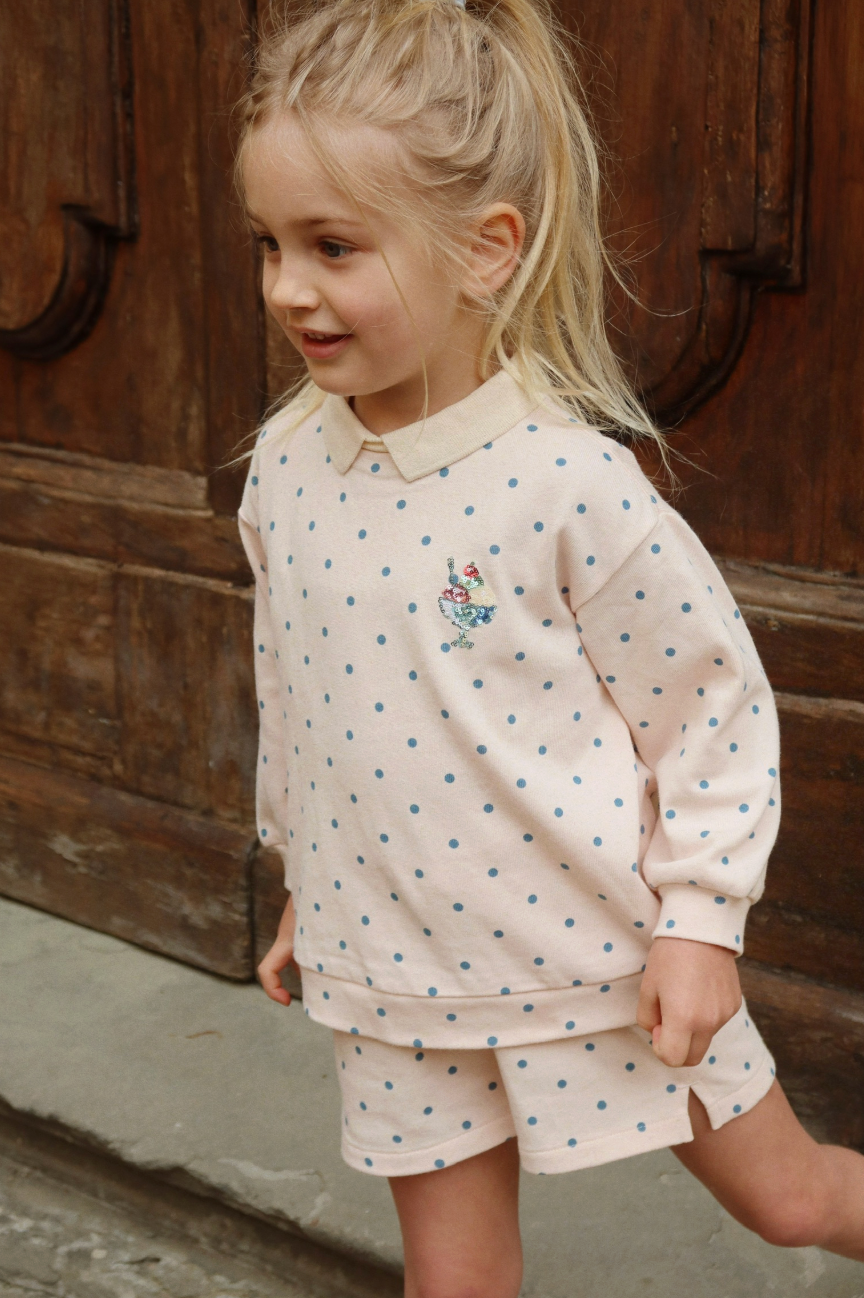 Long Sleeve Polo Set - Rosewater Dot from Anderson Parker