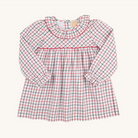 Long Sleeve Ramona Ruffle Dress - Old Town Tattersall/Richmond Red from Anderson Parker