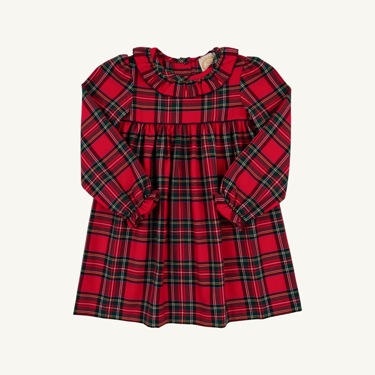 Long Sleeve Ramona Ruffle Dress - Woven Yarn - Society Prep Plaid/Worth Ave White from Anderson Parker
