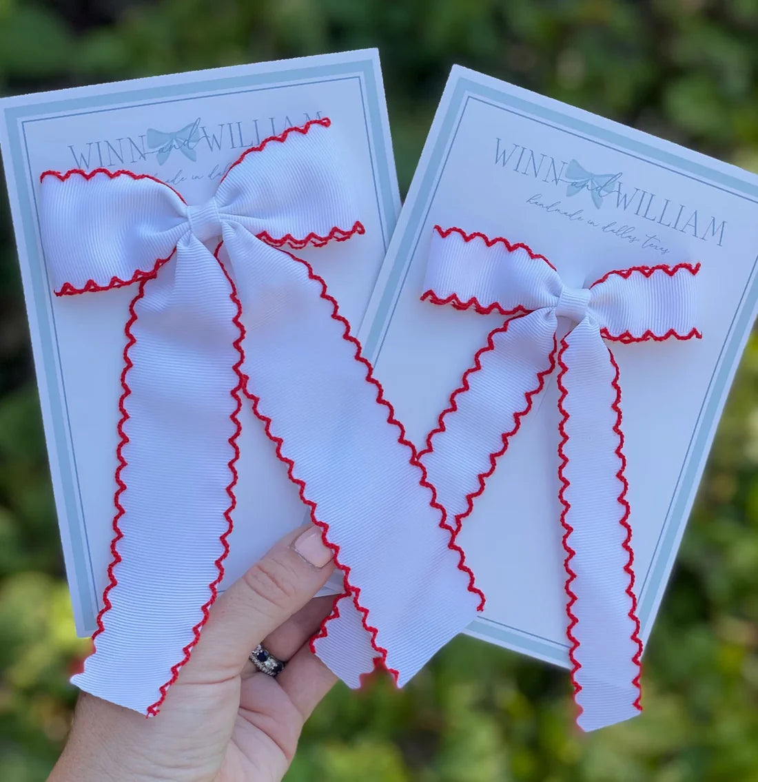 Long Tail Moon Stitch Bow - Red from Anderson Parker