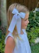 Long Tail Moon Stitch Bow - White from Anderson Parker