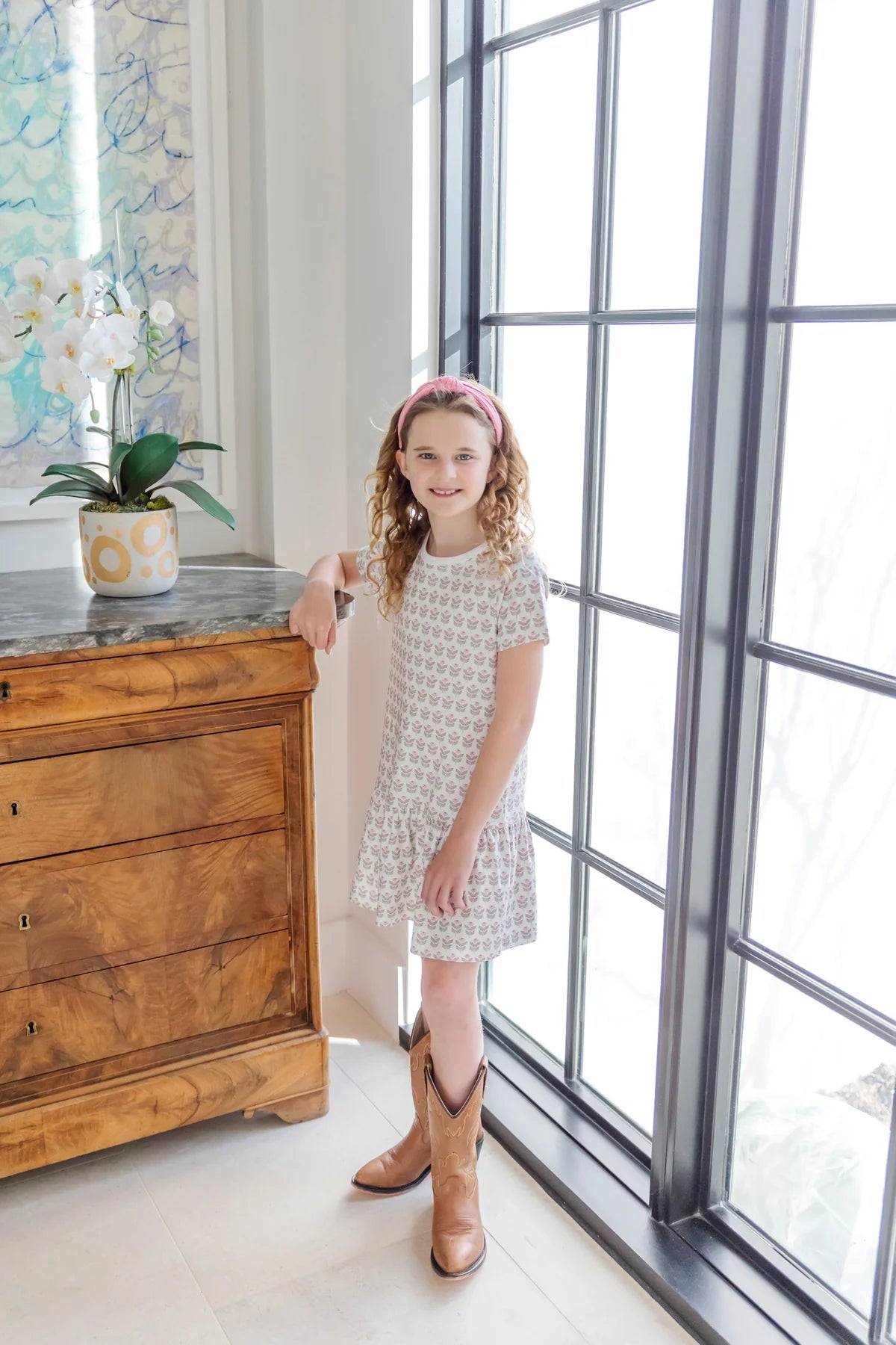 Lottie Girls Dress - Berkshire Batik Floral from Anderson Parker