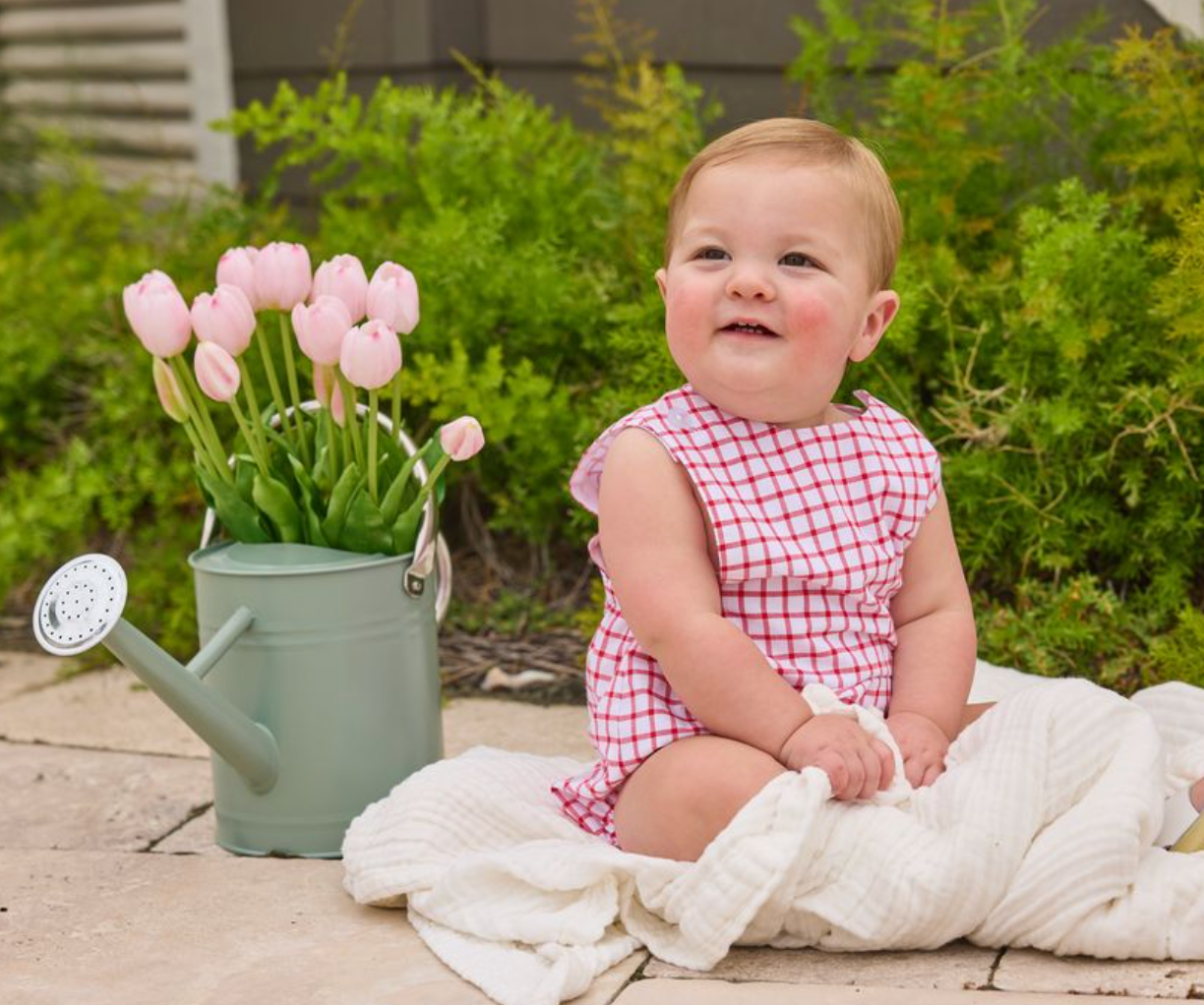 Louis Sunsuit - Red Windowpane from Anderson Parker