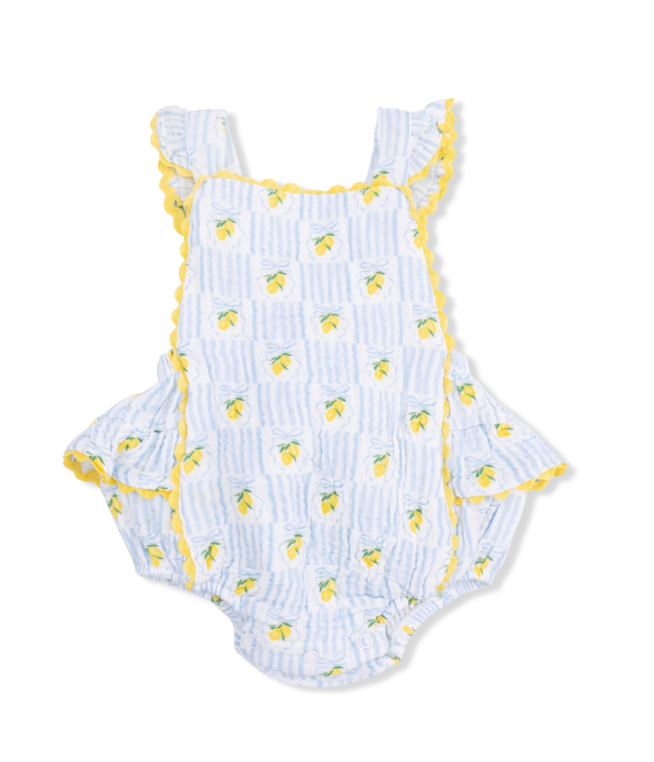 Lovely Lemons - Ric Rac Ruffle Sunsuit from Anderson Parker