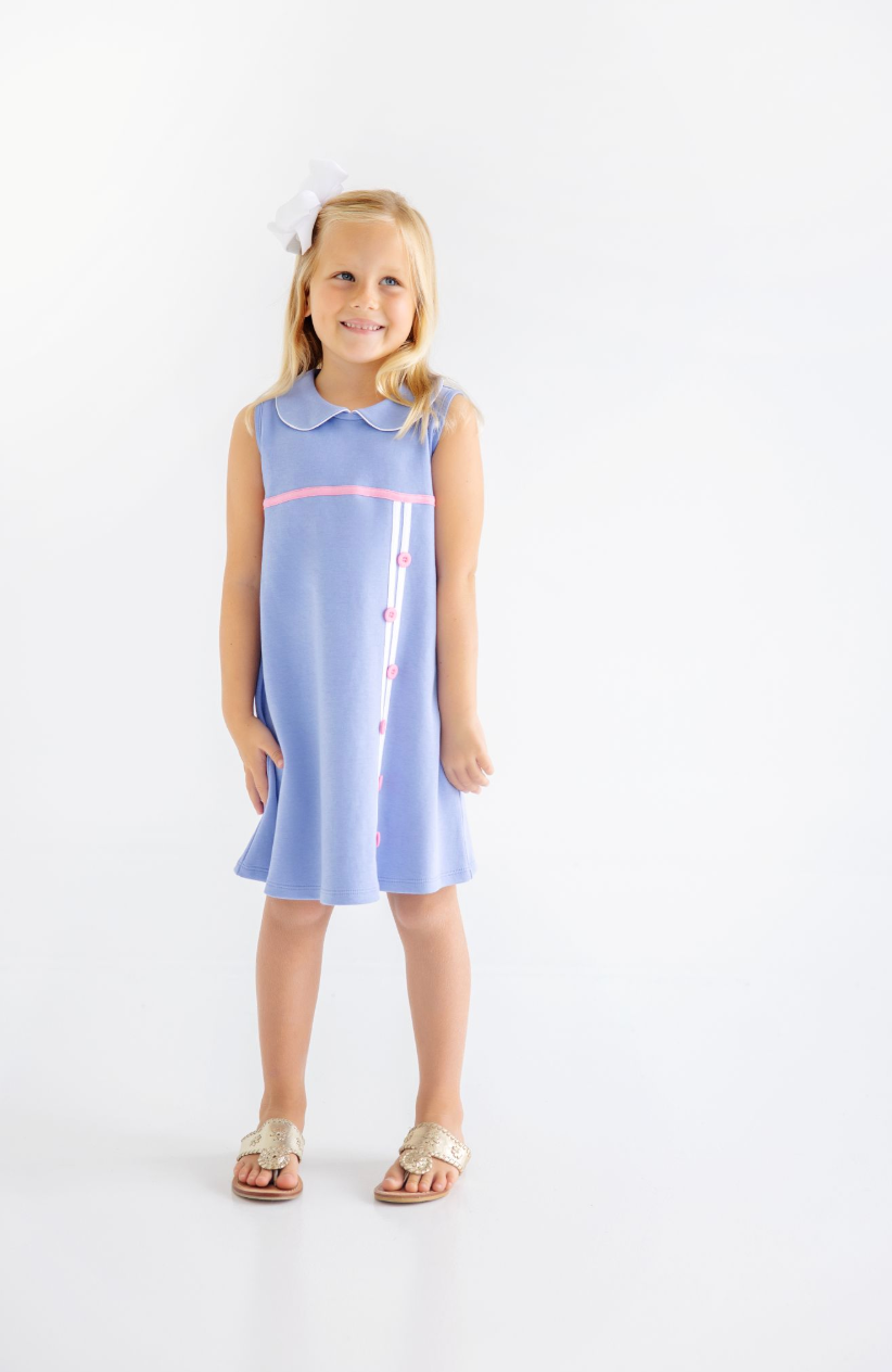 Luanne's Lunch Dress - Knit - Park City Perwinkle/Worth Ave White/Hamptons Hot Pink from Anderson Parker