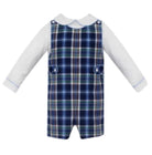 Lucas - Blue & Brown Plaid Boy Jon Jon w/ White Shirt from Anderson Parker