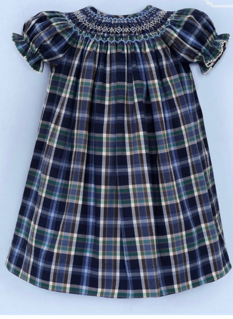 Lucia - Blue & Brown Plaid Bishop from Anderson Parker