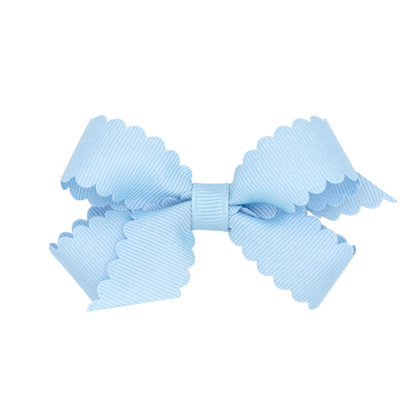 MILLENNIUM BLUE - Mini Grosgrain Hair Bow with Scalloped Edge from Anderson Parker