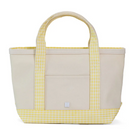 MINI TOTE - COATED CANVAS NATURAL With GINGHAM BUTTERCUP TRIM from Anderson Parker
