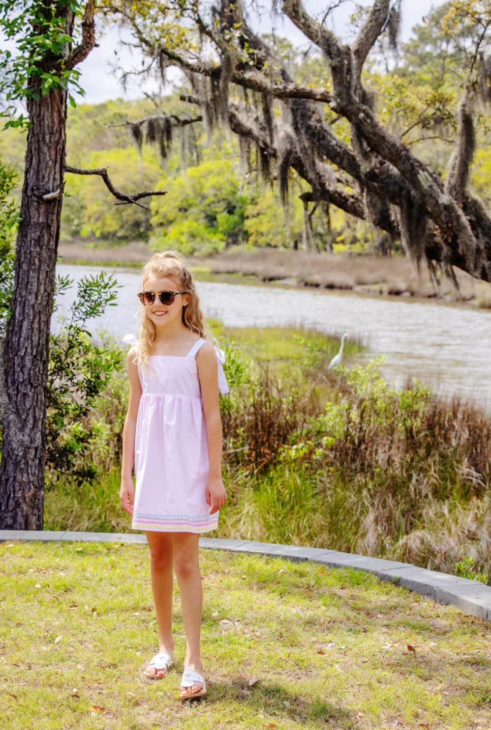 Macie Mini Dress - Palm Beach Pink/Worth Ave White from Anderson Parker