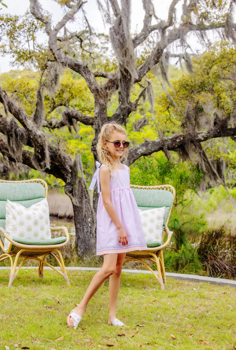 Macie Mini Dress - Palm Beach Pink/Worth Ave White from Anderson Parker