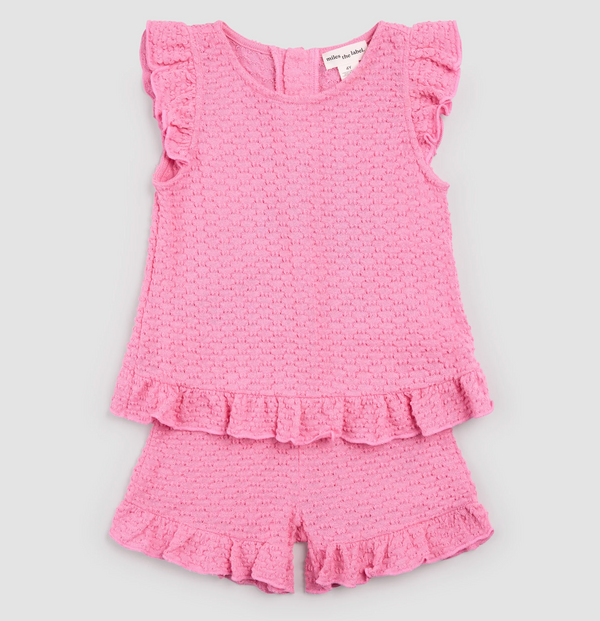 Magenta Ruffled Short Set from Anderson Parker