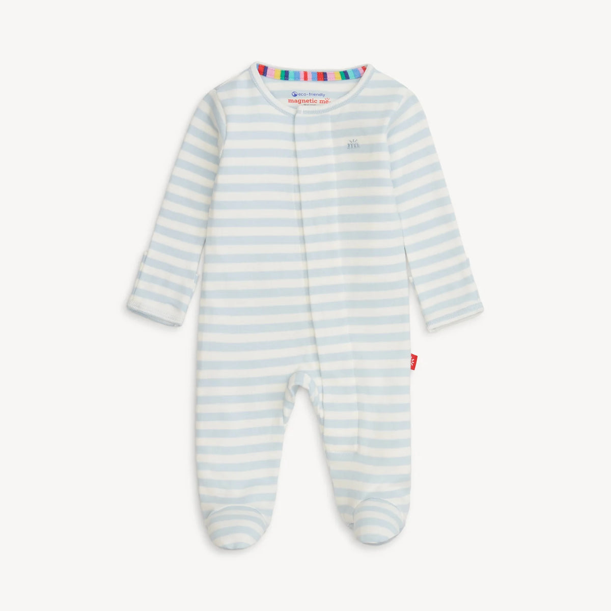 Magnetic Footie - Blue Stripe - Organic Cotton from Anderson Parker