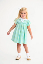 Mary Dal Dress - Pelham Bay Plaid (Green) with Worth Avenue White from Anderson Parker