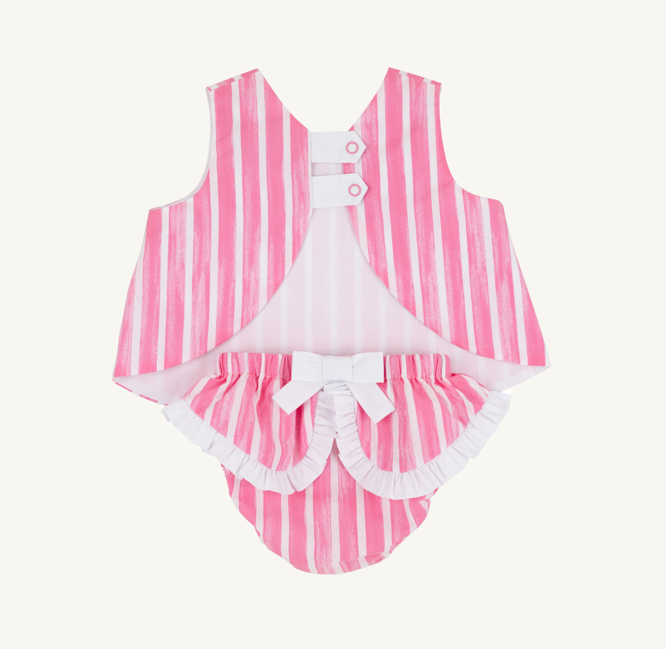 Mary Todd Tab Set - Broadcloth - Sea Wall Stripe (Winter Park Pink)/Worth Ave White from Anderson Parker