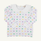Maude's Ruffle Cassidy Comfy Crewneck - We Heart You (Palm Beach Pink)/Worth Ave White from Anderson Parker