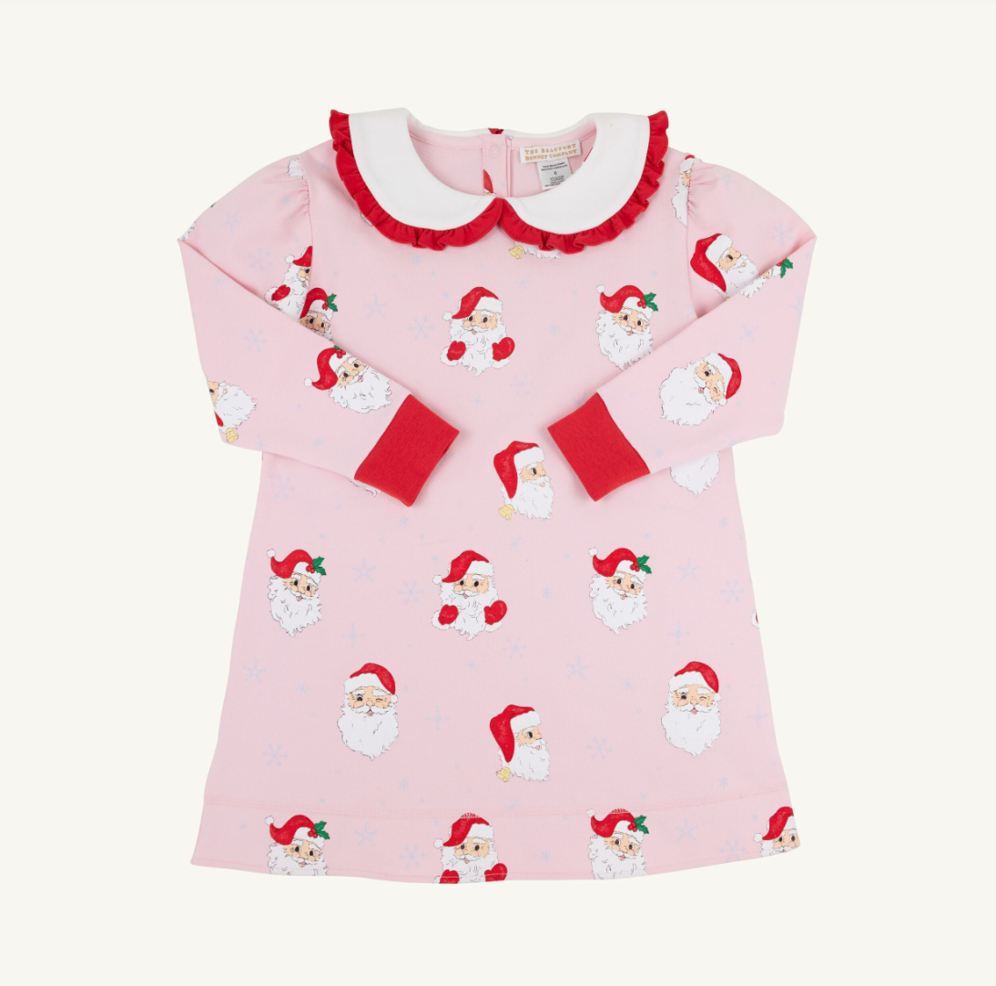 Maudes Cassidy Comfy Crewneck - Dear Santa (Palm Beach Pink)/Worth Ave White/Richmond Red from Anderson Parker