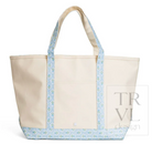 Maxi Tote - Coated Canvas Natural w/ Petite Fleur Blue from Anderson Parker