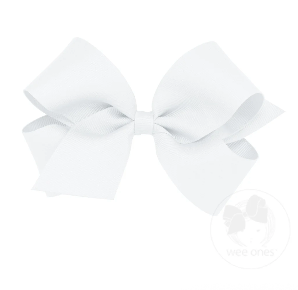 Medium Classic Grosgrain Hair Bow - White from Anderson Parker