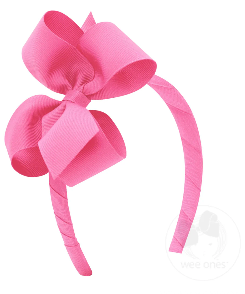 Medium Headband with Basic Bow - Hot Pink from Anderson Parker