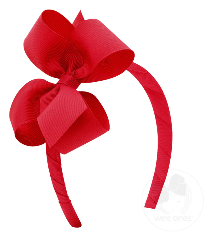 Medium Headband with Basic Bow - Red from Anderson Parker