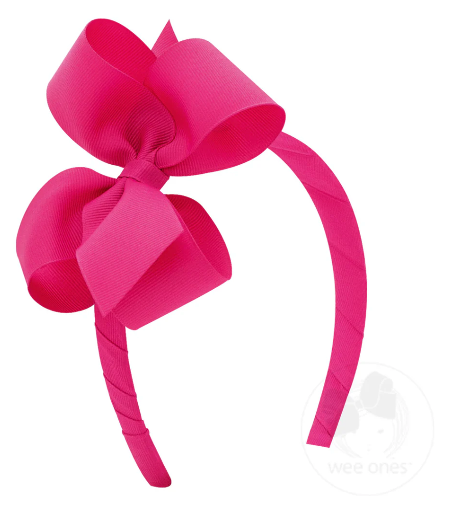 Medium Headband with Basic Bow - Shocking Pink from Anderson Parker