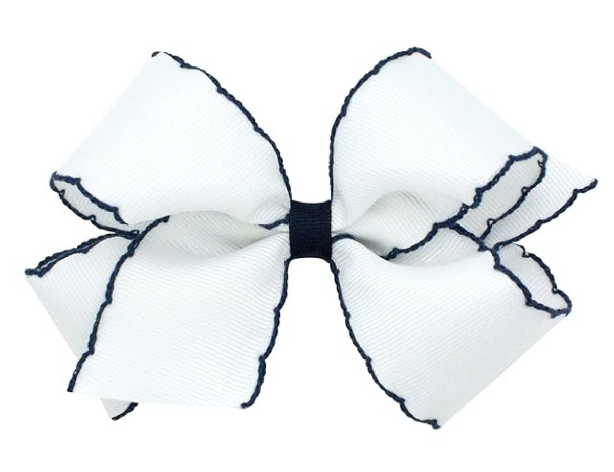 Medium Moonstitch Grosgrain Hair Bow with Contrasting Wrap from Anderson Parker