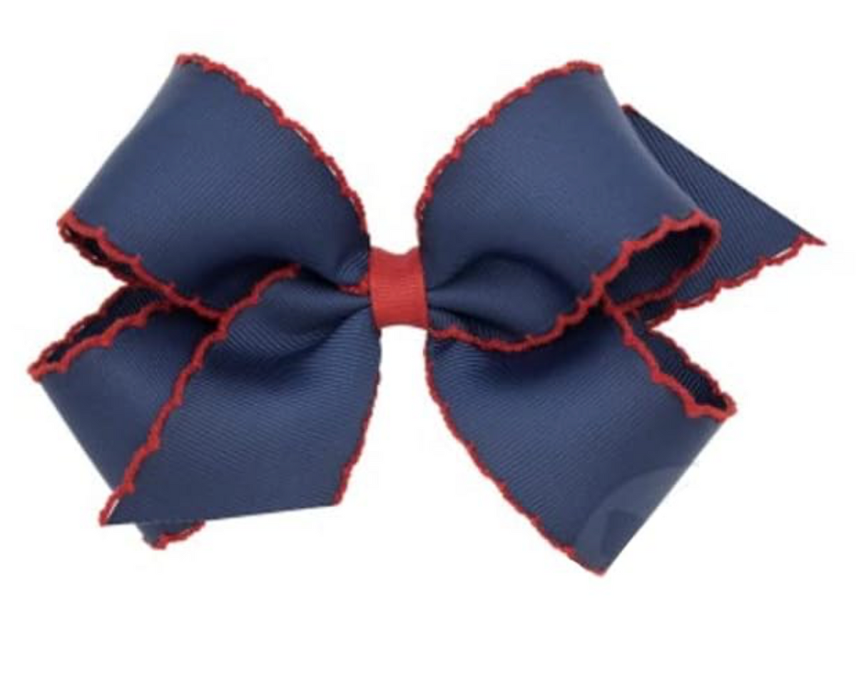 Medium Moonstitch Grosgrain Hair Bow with Contrasting Wrap from Anderson Parker