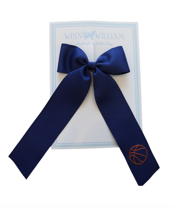Medium Navy Bow with Basketball from Anderson Parker