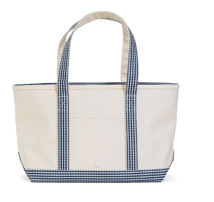 Medium Tote - Coated Canvas w/ Navy Gingham from Anderson Parker